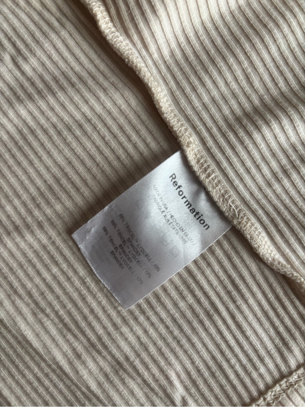 Reformation Cream Ribbed Button-Front Tank Top - Picture 4 of 4